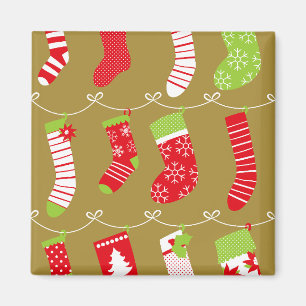 Gemütliche Weihnachts Retro Winter Socken Magnet