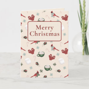 Gemütliche Weihnachts-/Winter-Grußkarte mit Kardin Karte