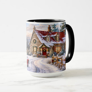 Gemütliche Weihnachtscottage-Wintertasse Tasse