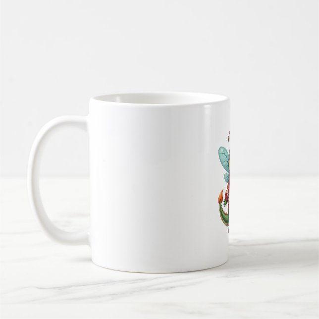 Gemütliche Weihnachtsdrachenfliege Kaffeetasse (Links)