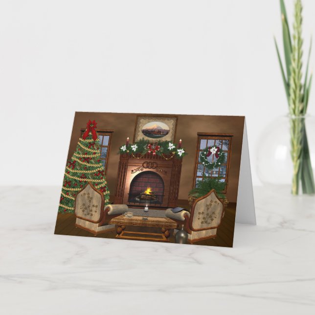 Gemütliche Weihnachtsfeiertage Feiertagskarte (Vorderseite)