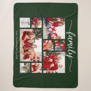 Gemütliche Weihnachtsferien-Familie 9 Foto-Collage Sherpadecke