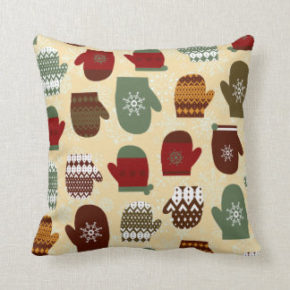 Gemütliche Weihnachtsferien Winter Mittens Kissen 