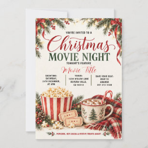 Gemütliche Weihnachtsfilm Nacht Popcorn & Kakao Ro Einladung