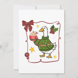 Gemütliche Weihnachtsgans Feiertagsdesign Einladung
