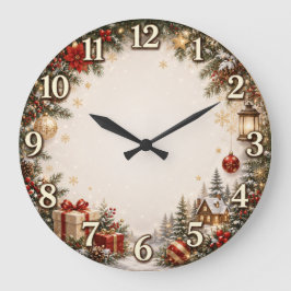 Gemütliche Weihnachtsgeschenk-Wanduhr Große Wanduhr