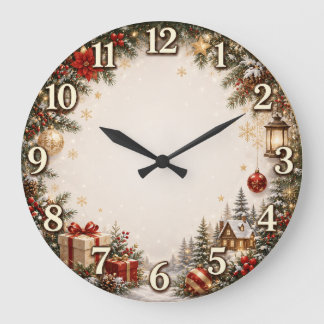 Gemütliche Weihnachtsgeschenk-Wanduhr Große Wanduhr