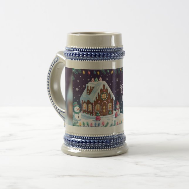 Gemütliche Weihnachtsgrüße Bierglas (Vorderseite Links)