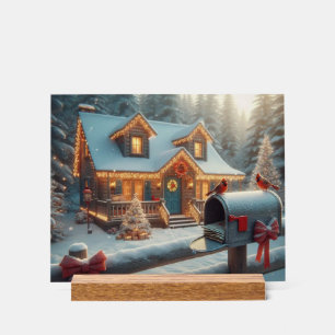 Gemütliche Weihnachtshütte Winter Wonderland Acrylschild
