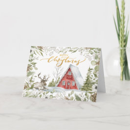 Gemütliche Weihnachtskabine in der Woods Card Karte