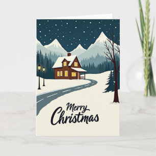 Gemütliche Weihnachtskabinenkarte Karte