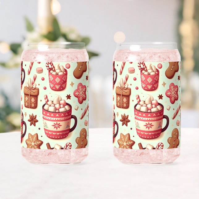 Gemütliche Weihnachtskakao- und Lebkuchenmuster Dosenglas (Insitu (Hochzeit))