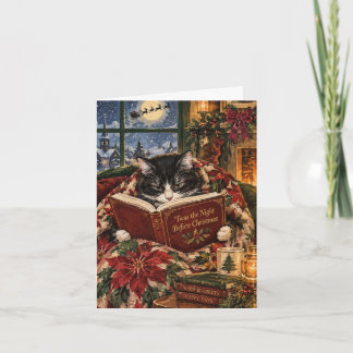Gemütliche Weihnachtskatze Weihnachtskarte Smoking Karte