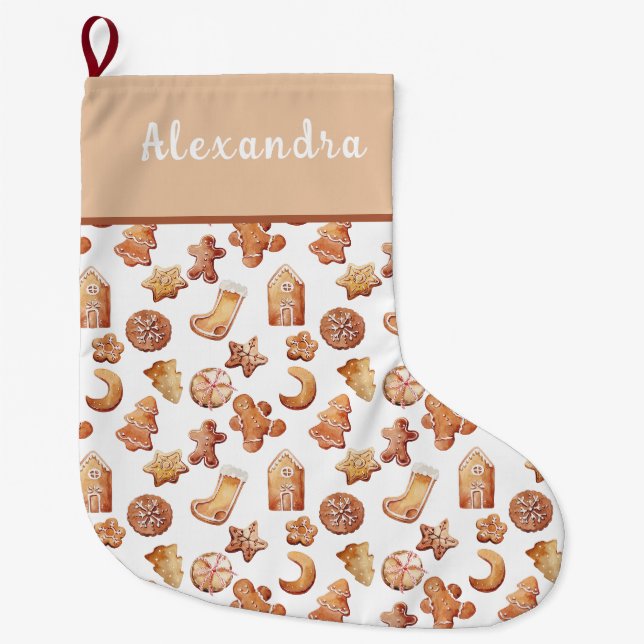 Gemütliche Weihnachtskekse Großer Weihnachtsstrumpf (Vorderseite)