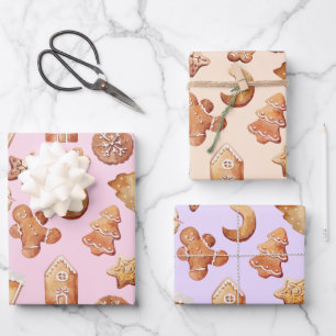 Gemütliche Weihnachtskekse Wrapping Paper Geschenkpapier Set