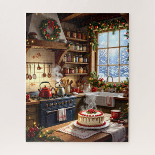 Gemütliche Weihnachtsküche mit Urlaubskuchen