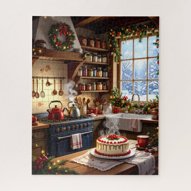 Gemütliche Weihnachtsküche mit Urlaubskuchen (Vertikal)