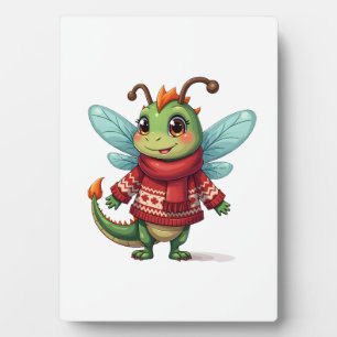 Gemütliche Weihnachtslibelle Fotoplatte