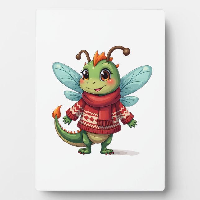 Gemütliche Weihnachtslibelle Fotoplatte (Vorderseite)