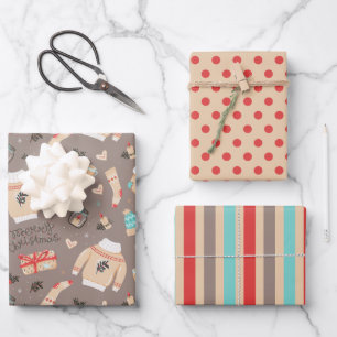 Gemütliche Weihnachtspullover & Geschenke Ferien Geschenkpapier Set
