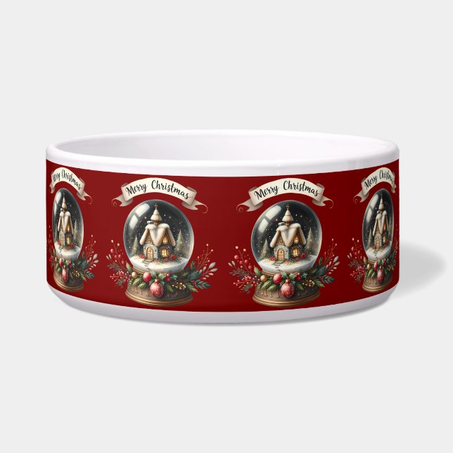 Gemütliche Weihnachtsschneeglobe-Hütte-Szene Napf (Vorderseite)