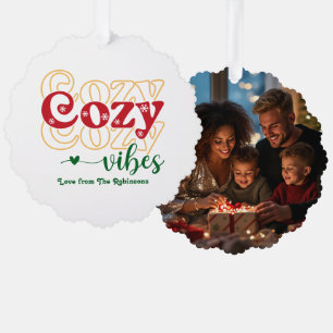 Gemütliche Weihnachtsstimmung Retro-Weihnachtsfoto Ornament Karte