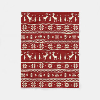 Gemütliche Weihnachtsstrickdecke Fleecedecke