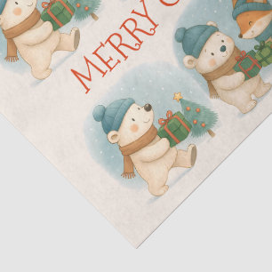 Gemütliche Weihnachtstiere Tissue-Papier Seidenpapier