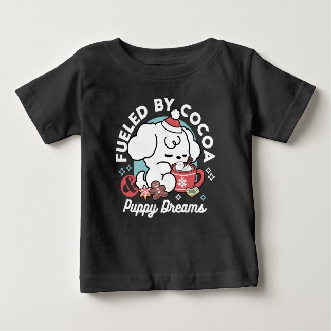 Gemütliche Welpenträume - heiße Schokolade und Wei Baby T-shirt (Vorderseite)