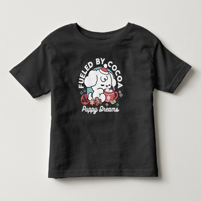 Gemütliche Welpenträume - heiße Schokolade und Wei Kleinkind T-shirt (Vorderseite)