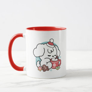 Gemütliche Welpenträume - heiße Schokolade und Wei Tasse