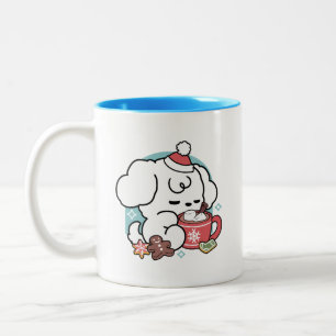 Gemütliche Welpenträume - heiße Schokolade und Wei Zweifarbige Tasse