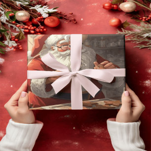 Gemütliche Werkstatt des Weihnachtsmanns Geschenkp Geschenkpapier