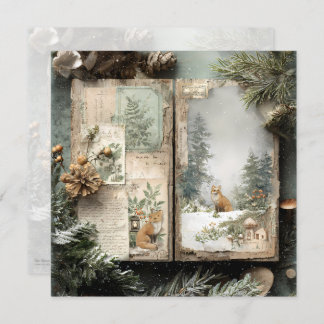 Gemütliche Winter Deep CottageCore Scrapbook Seite Einladung