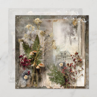 Gemütliche Winter Deep CottageCore Scrapbook Seite Einladung