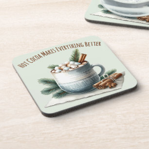 Gemütliche Winter-Kakao-Marshmallow-Szene Getränkeuntersetzer
