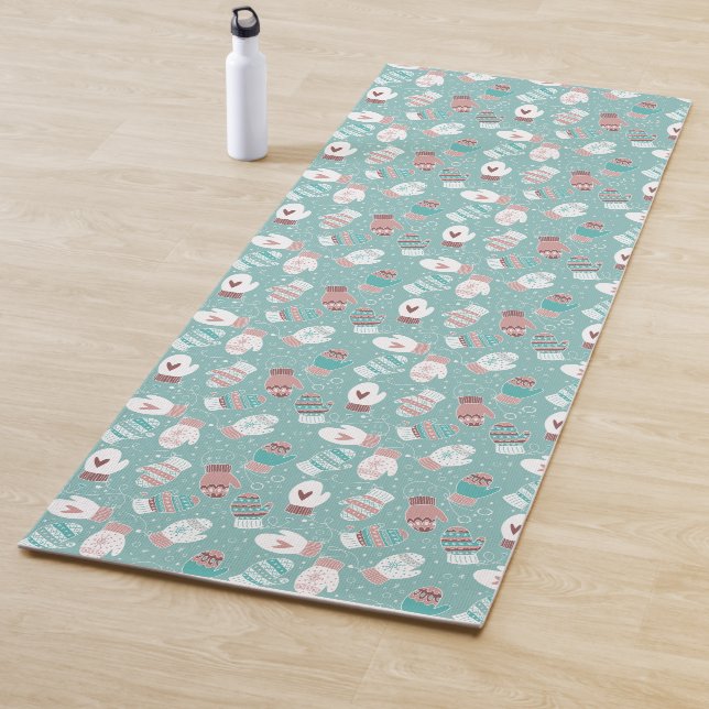 Gemütliche Winter Weihnachten Mittens Muster in Mi Yogamatte (Beispiel)
