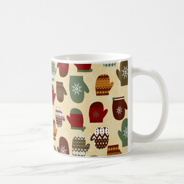Gemütliche Winter-Weihnachtsfeiertags-Handschuhe Kaffeetasse (Rechts)