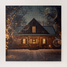 Gemütliche Winter Wonderland Zuhause mit Bläschen