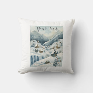Gemütliche Winterbergszene Kissen - 16 Zoll x 16