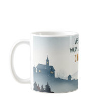 Gemütliche Winterdorf-Landschaft Weihnachtstasse