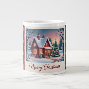 Gemütliche Winterhütte Jumbo-Tasse