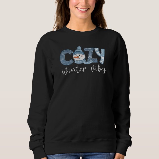 Gemütliche Winterstimmung Schneemann Sweatshirt (Vorderseite)