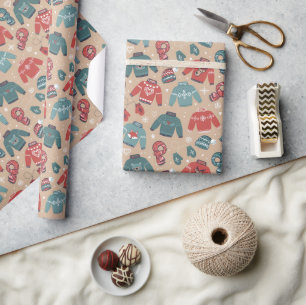 Gemütliche Wintersüßer, Hats, Skarven und Zähne Geschenkpapier