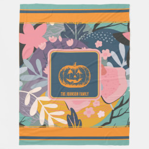 Gemütlicher Abstrakter Floral Pumpkin Fleecedecke
