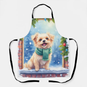 Gemütlicher Affenpinscher im Wasserfarb-Stil zum W Schürze