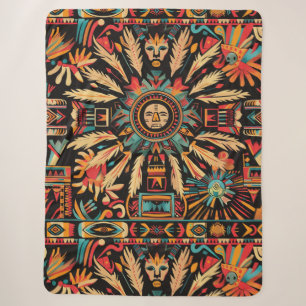 Gemütlicher Aquamariner "Aztec Dream" Plush Sherpa Sherpadecke