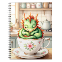 Gemütlicher Baby-Drache im Teacup