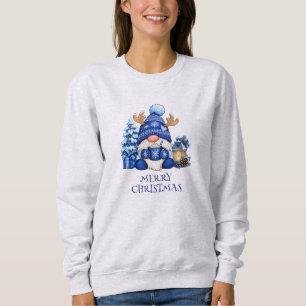 Gemütlicher blauer Weihnachts-Gnom-Heißer Kakao fü Sweatshirt