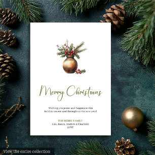 Gemütlicher Boho-Tannen-Weihnachtskranz Minimalist Feiertagskarte